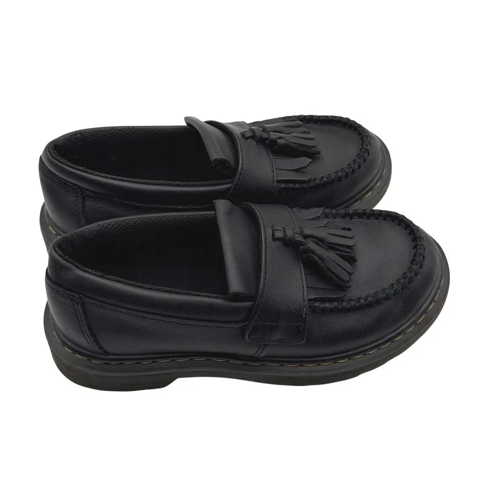 Dr Martens Adrian Black Leather Tassel Loafers Youth Kids US 13 EU 31 School Sho